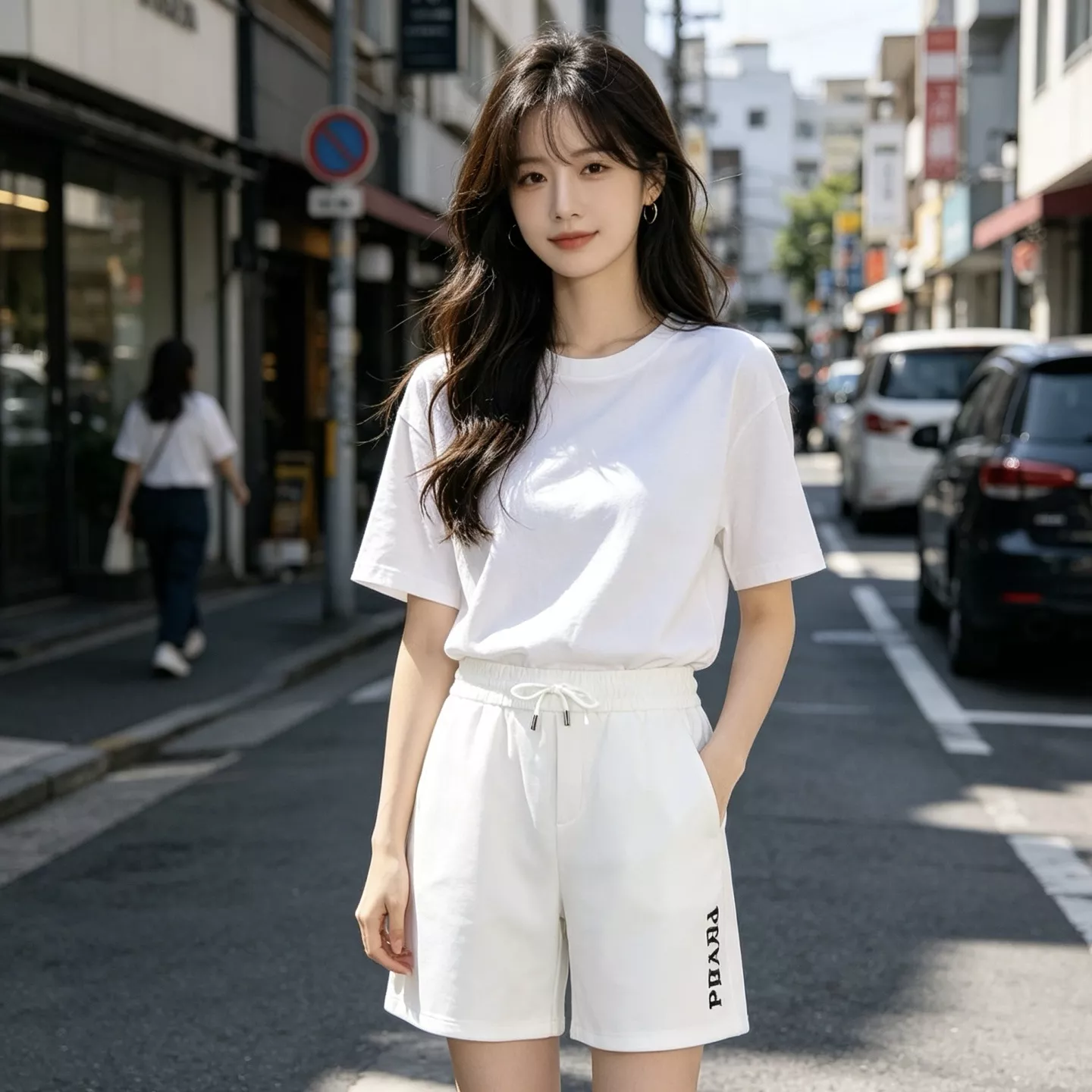 프라다 자수 레터링 로고 쇼츠 상세 이미지 16