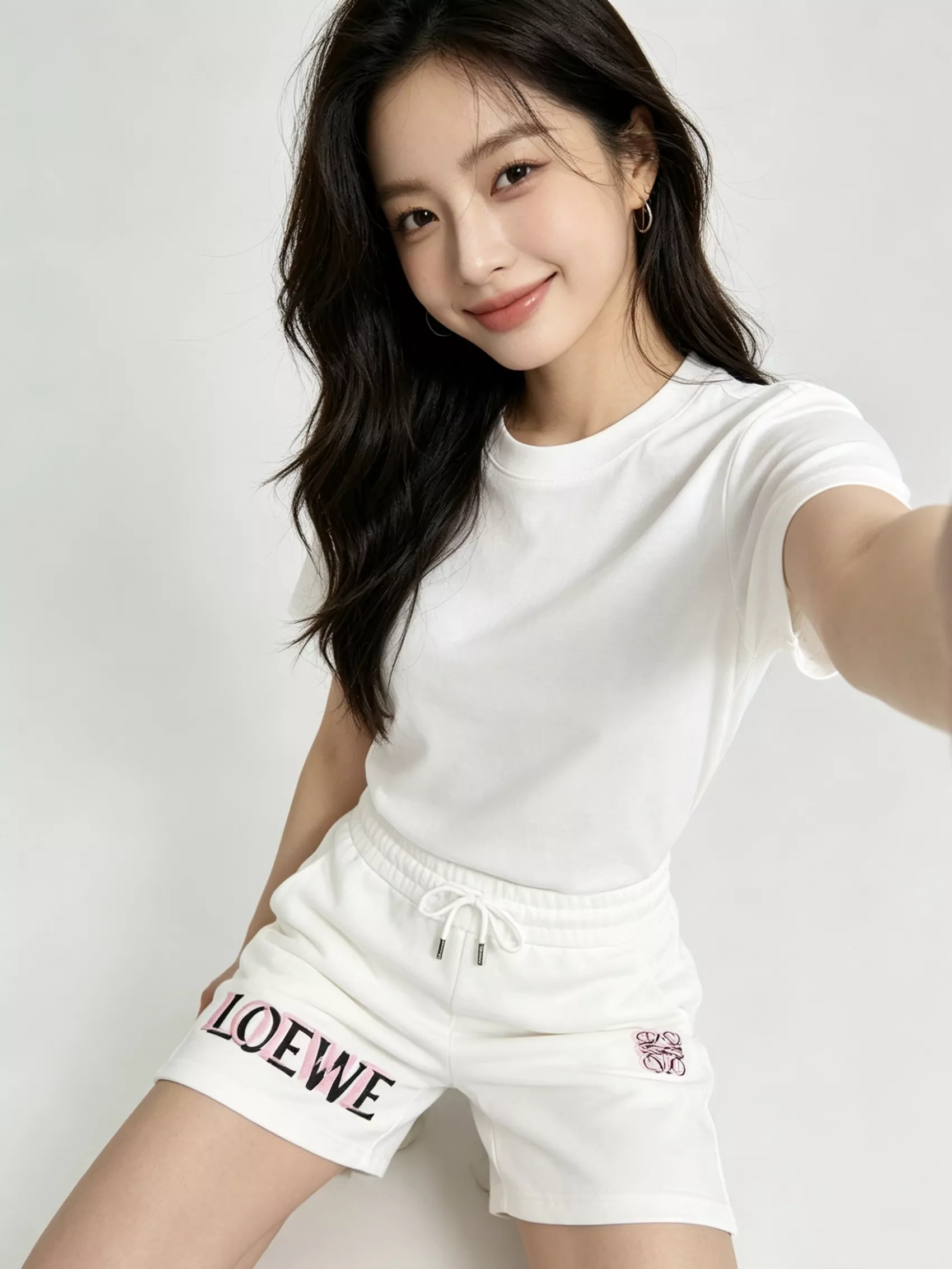 로에베 중첩 로고 자수 쇼츠 상세 이미지 15