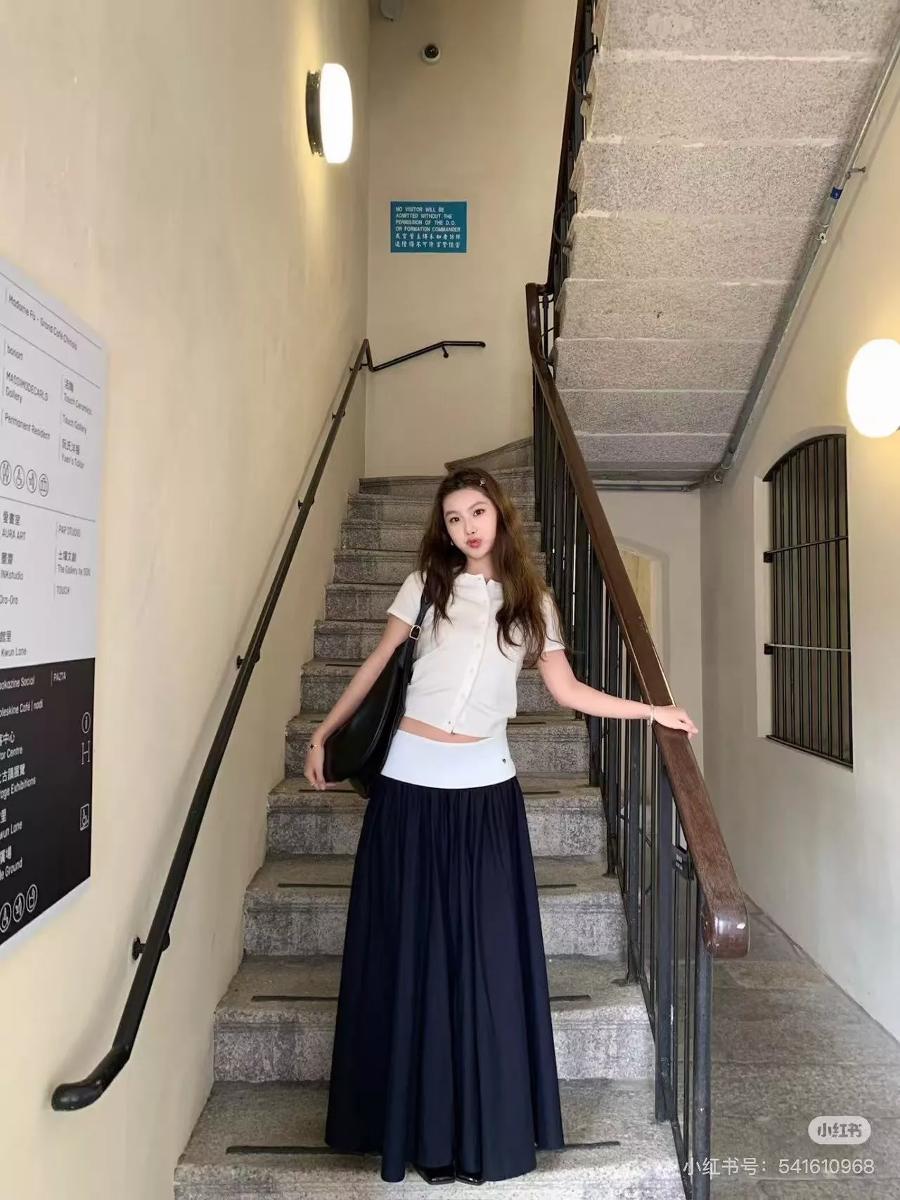 랄프로렌 배색 허리밴드 플레어 스커트 상세 이미지 13