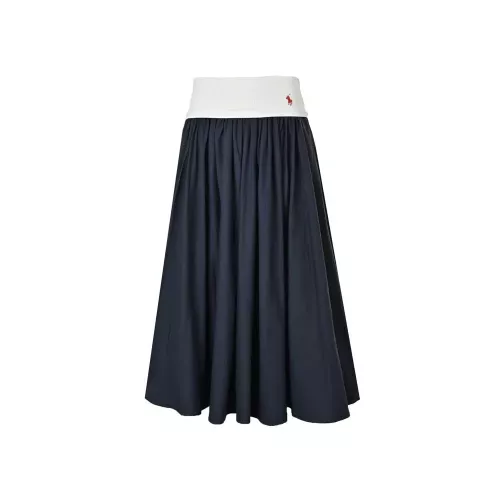 랄프로렌 배색 허리밴드 플레어 스커트