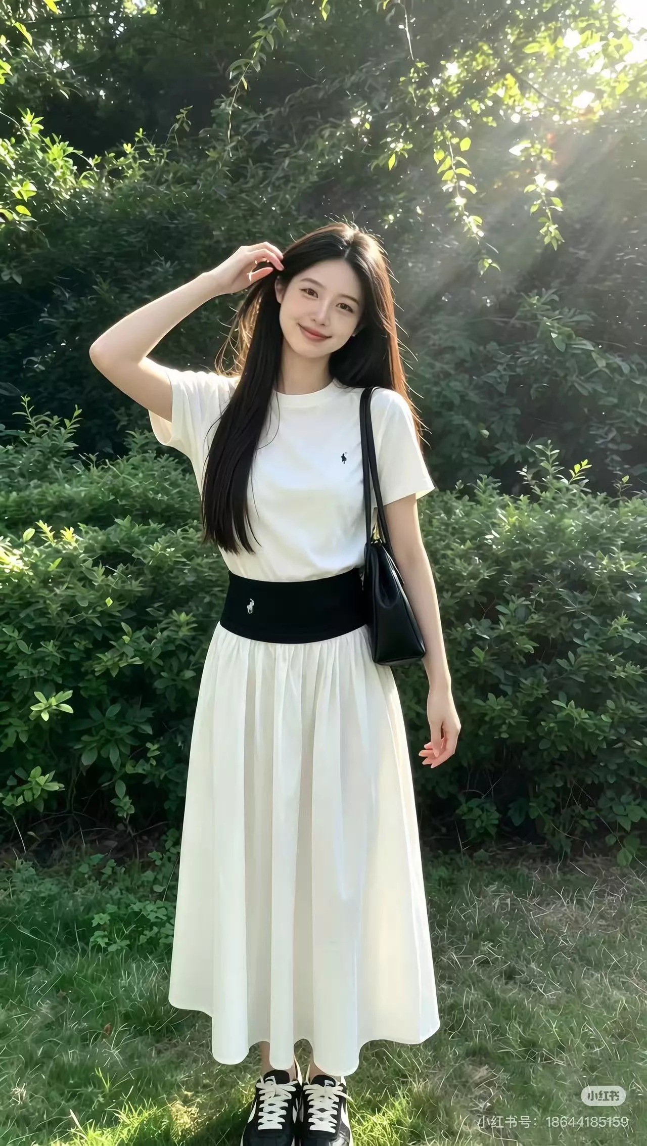 랄프로렌 배색 밴딩 플레어 스커트 상세 이미지 17
