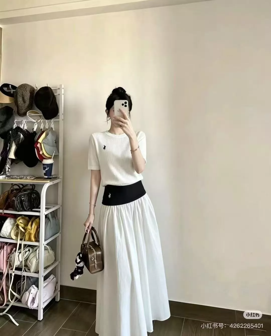 랄프로렌 배색 밴딩 플레어 스커트 상세 이미지 19