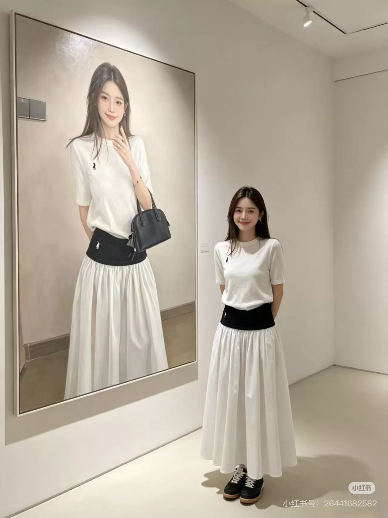 랄프로렌 배색 밴딩 플레어 스커트 상세 이미지 15