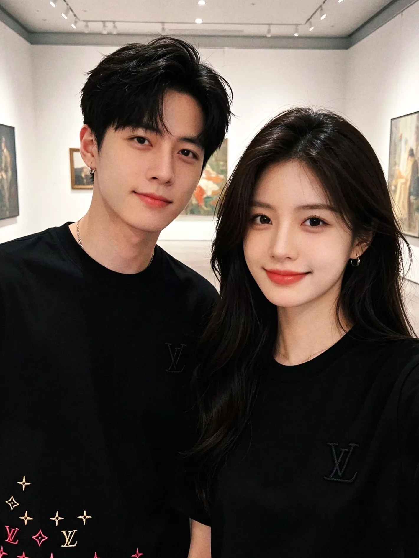 루이비통 밑단 플라워 자수 포인트 라운드 반팔 상의 상세 이미지 17