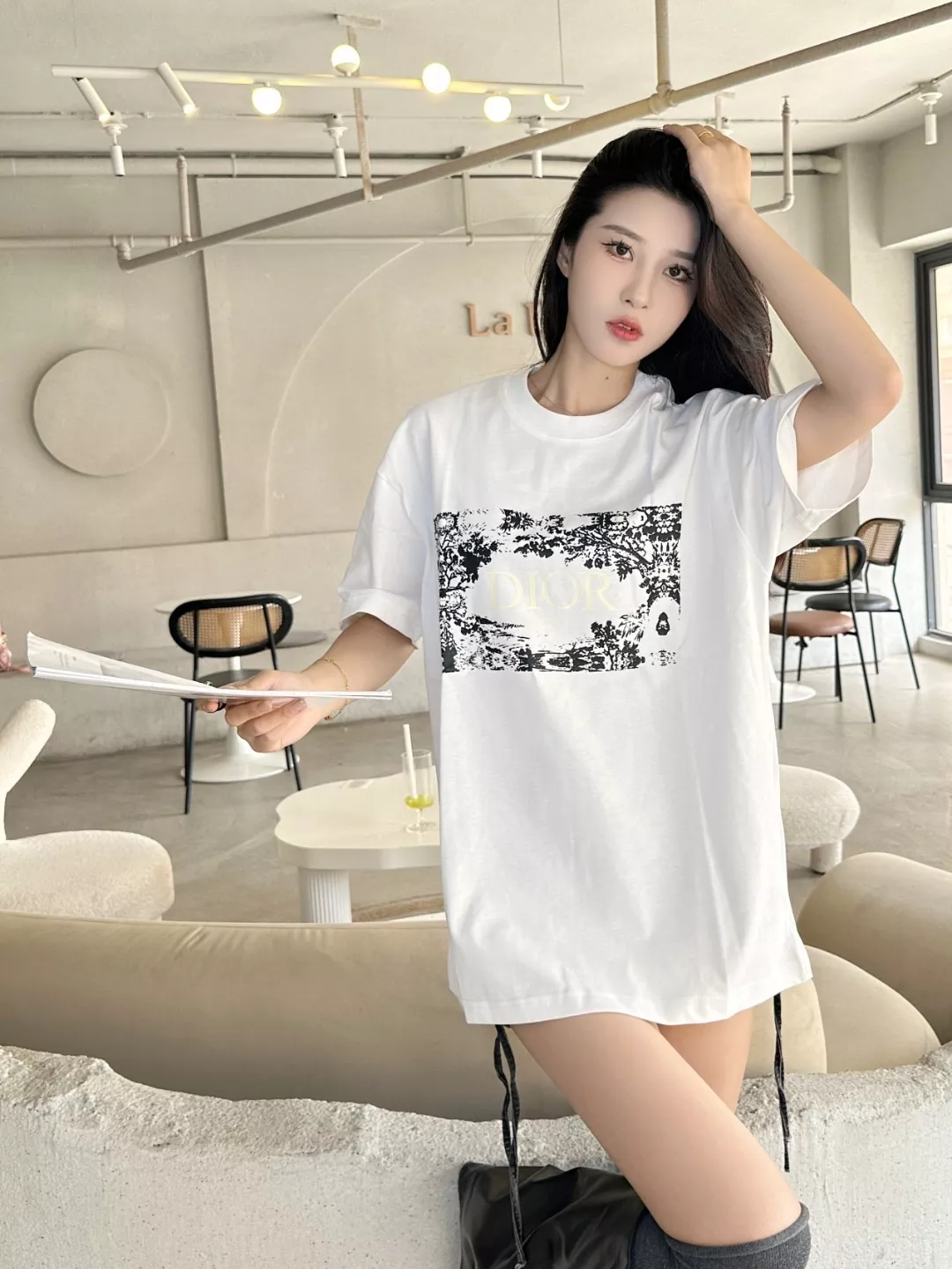 디올 스타 프린트 반팔 상의 상세 이미지 11