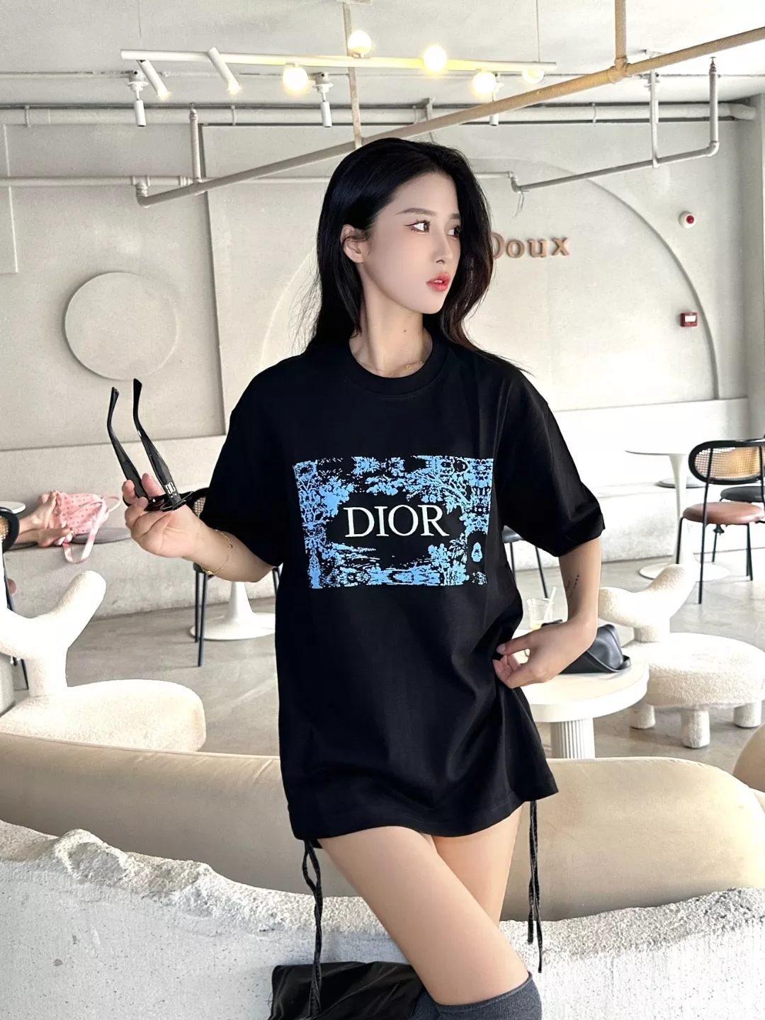 디올 스타 프린트 반팔 탑 상세 이미지 12