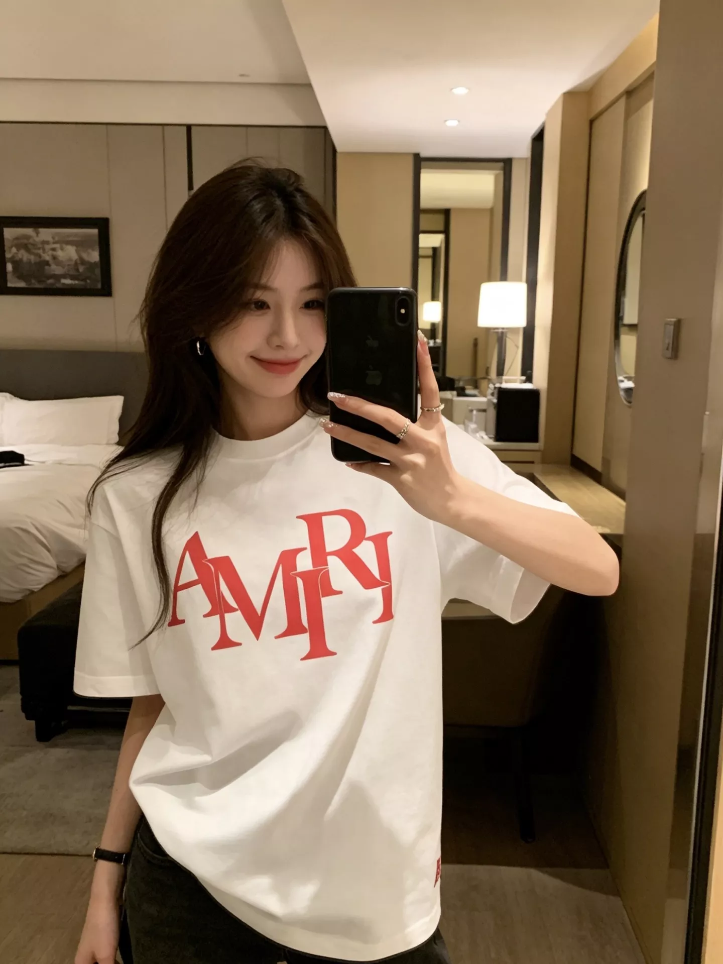 아미리 레터 로고 발포 프린트 반팔 상의 상세 이미지 14