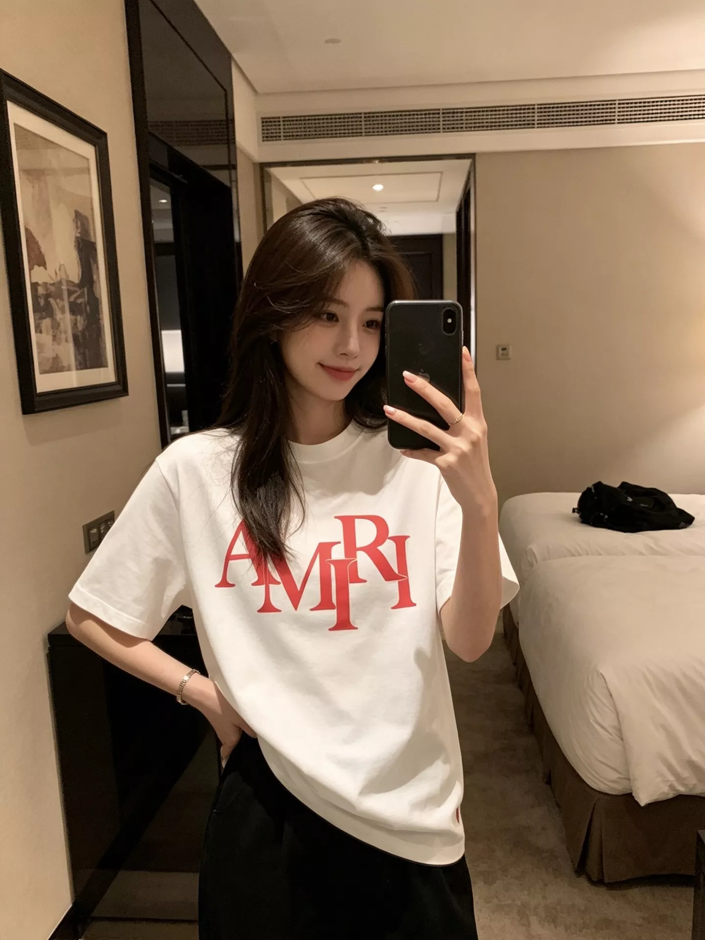 아미리 레터 로고 발포 프린트 반팔 상의 상세 이미지 15