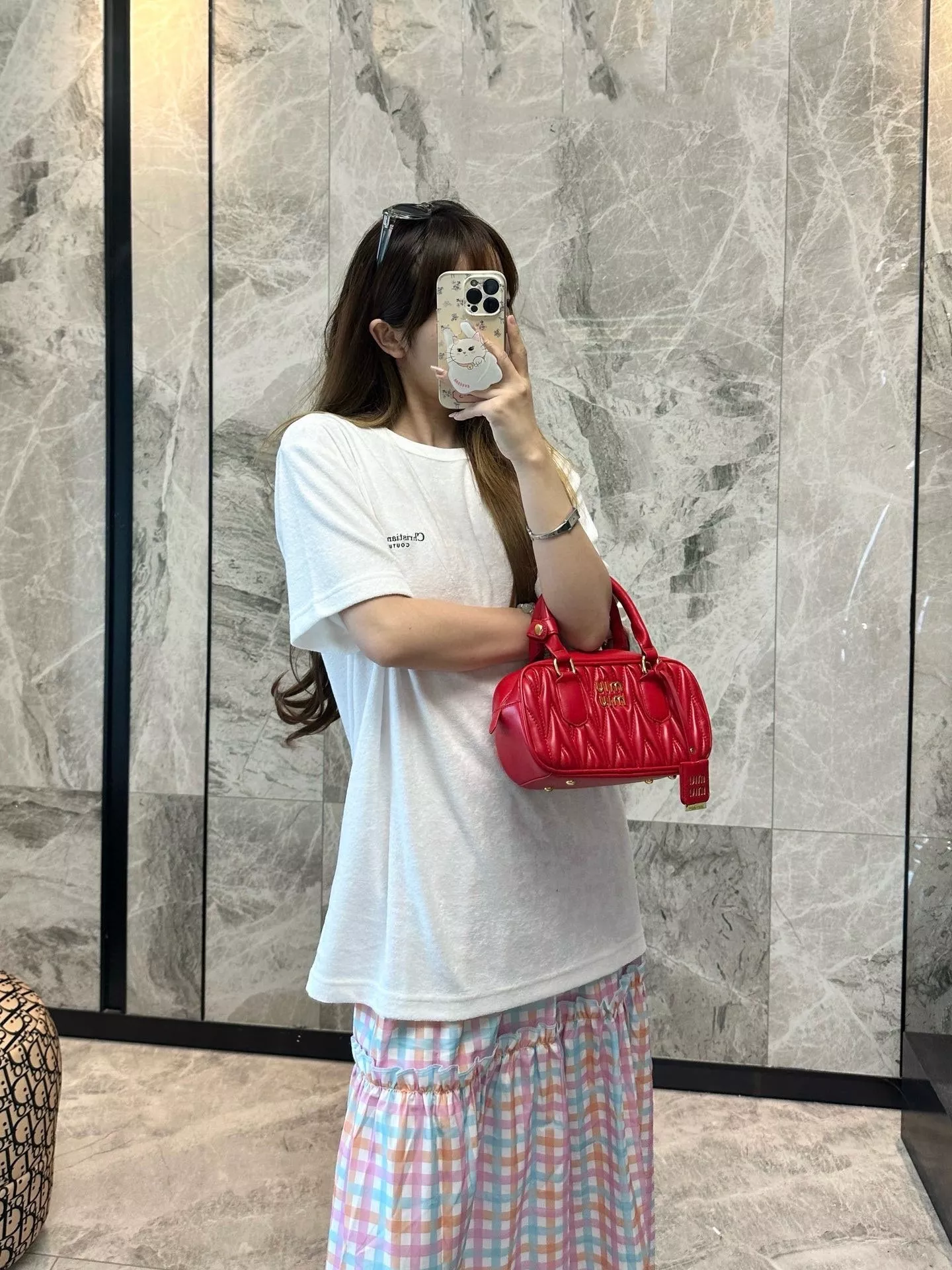디올 꾸뛰르 로고 자수 타월 원단 반팔 탑 상세 이미지 12