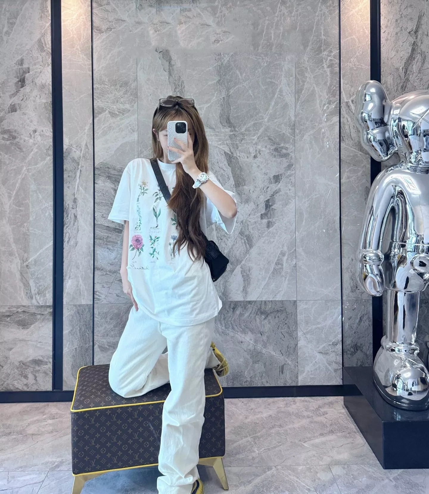 디올 플라워 그래픽 코튼 탑 상세 이미지 15