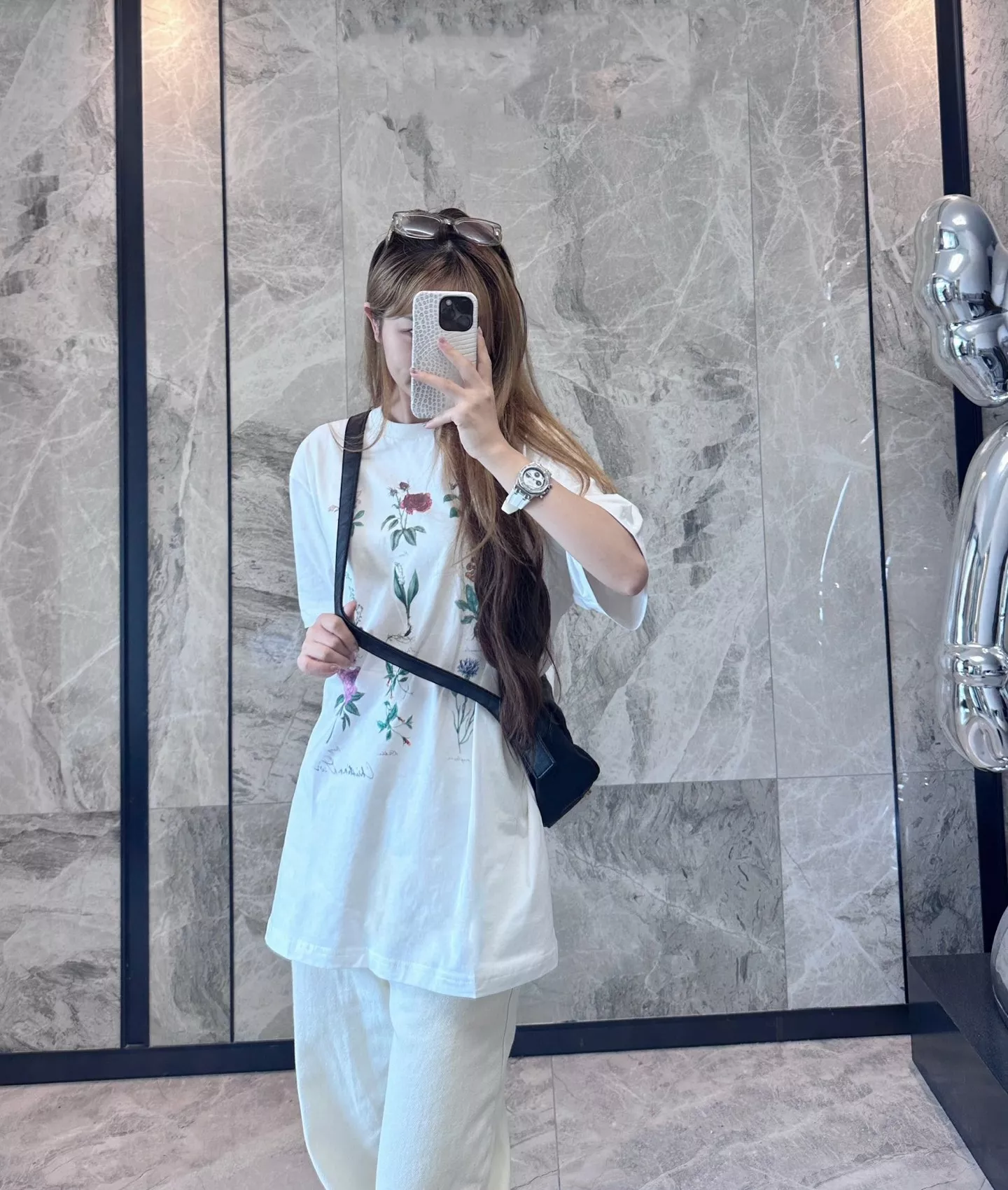 디올 플라워 그래픽 코튼 탑 상세 이미지 12