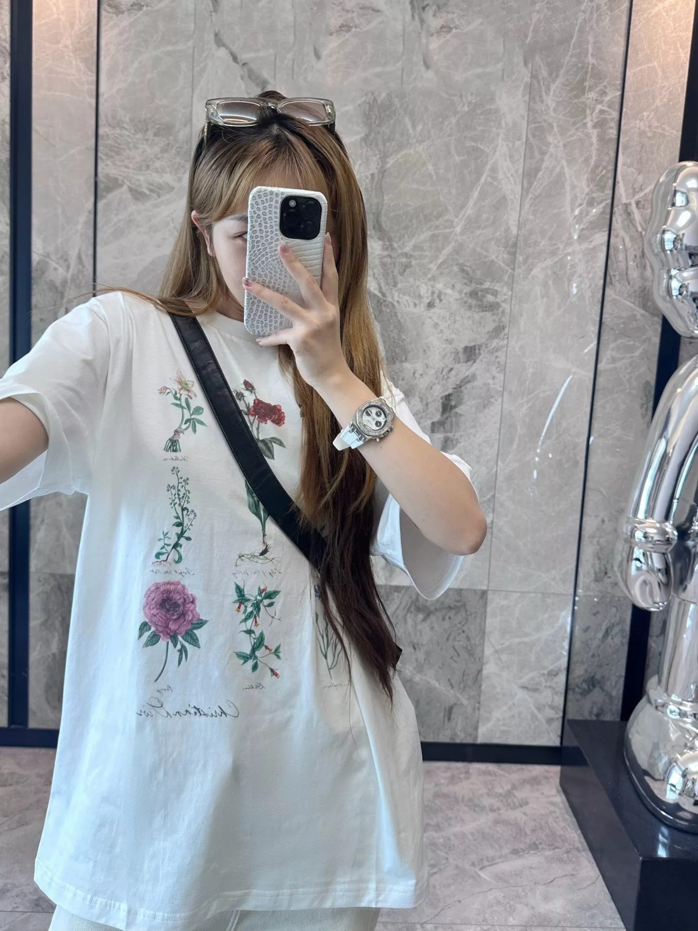 디올 플라워 그래픽 코튼 탑 상세 이미지 13