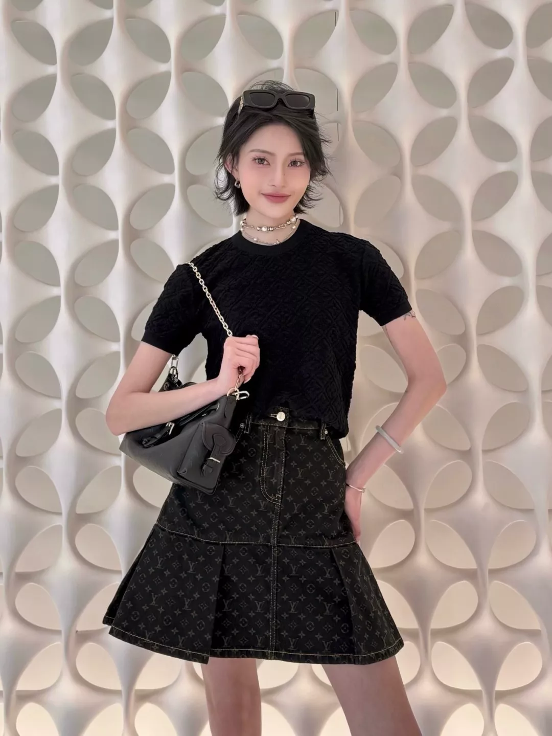 루이비통 복고 브라운 모노그램 머메이드 데님 스커트 상세 이미지 26
