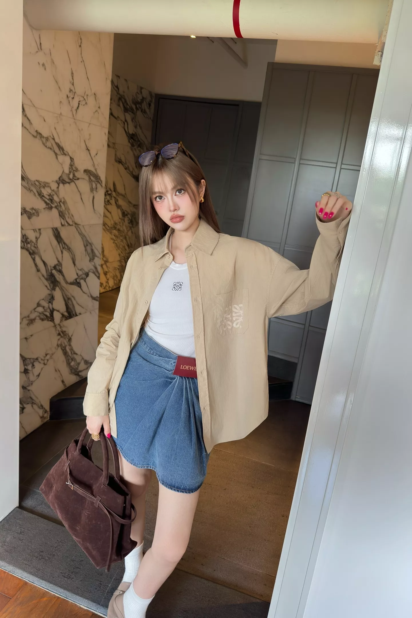 로에베 자수 포켓 코튼 셔츠 상세 이미지 41