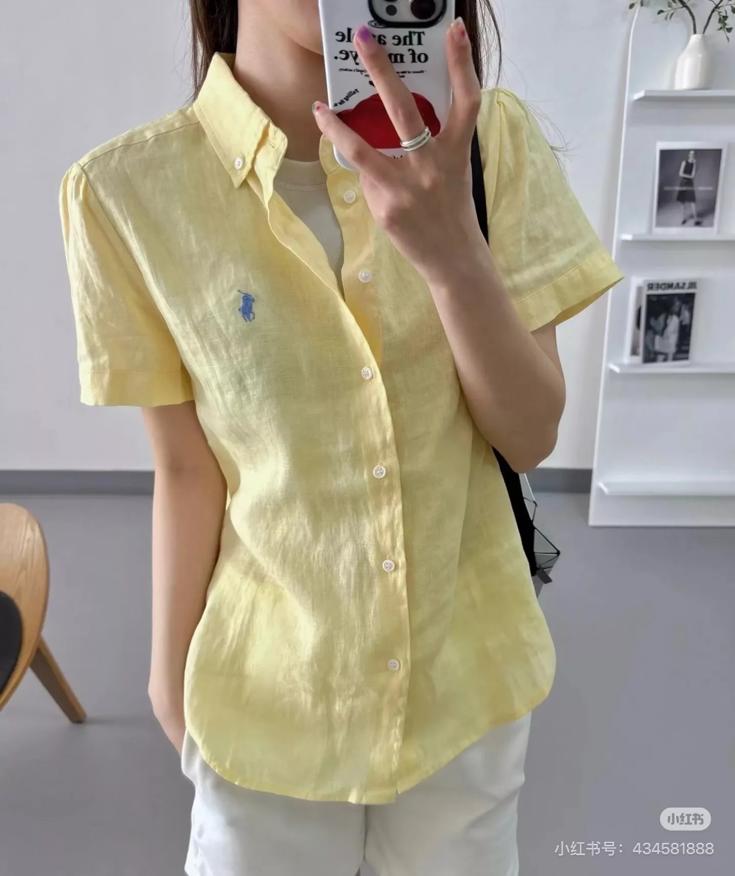 랄프로렌 여성 린넨 혼방 반팔 카라 셔츠 상세 이미지 41