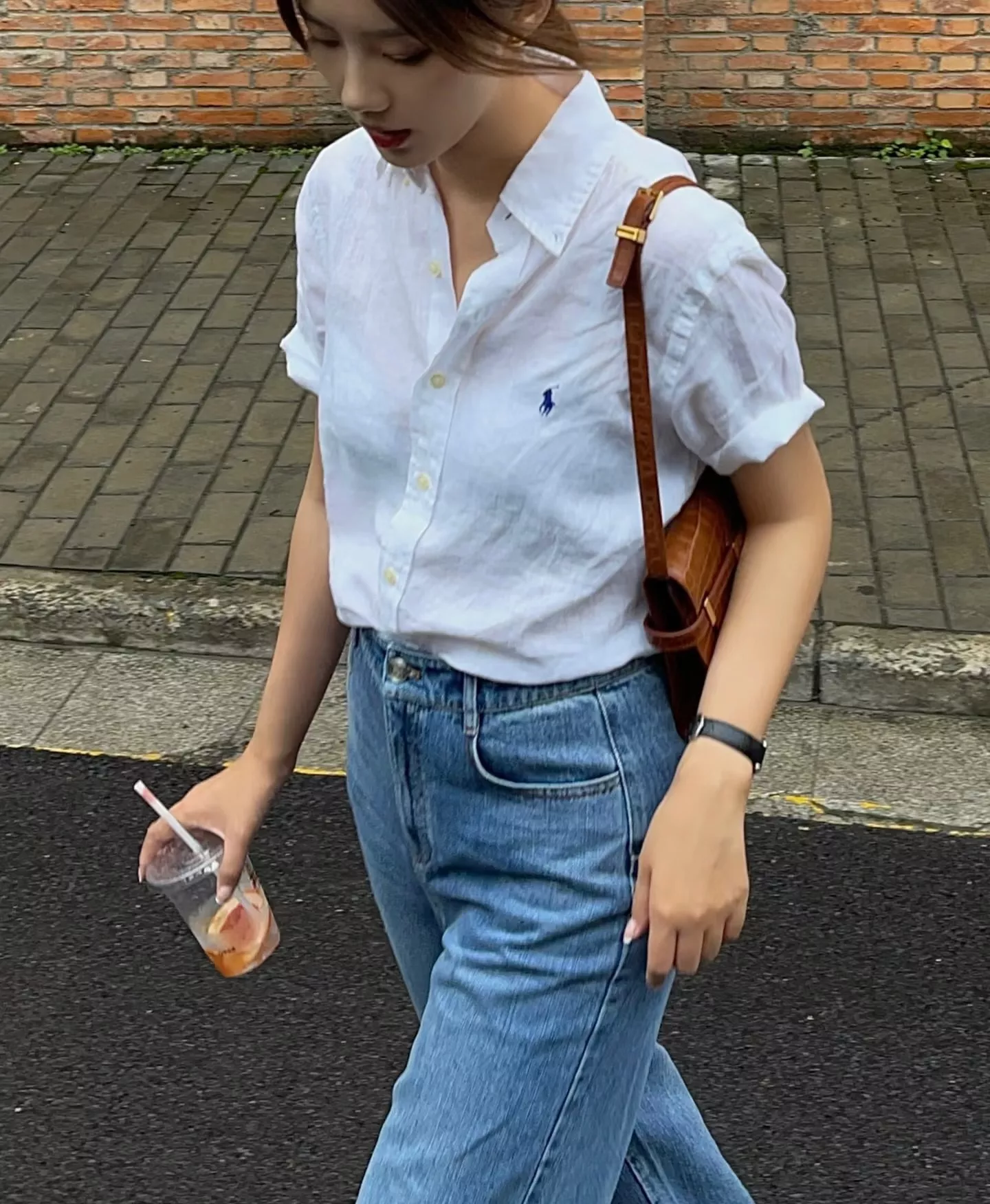 랄프로렌 여성 린넨 혼방 반팔 카라 셔츠 상세 이미지 20