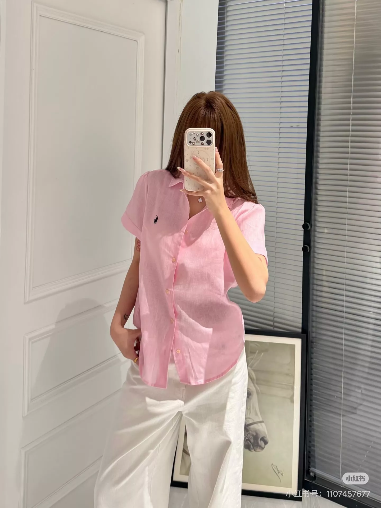 랄프로렌 여성 린넨 혼방 반팔 카라 셔츠 상세 이미지 50