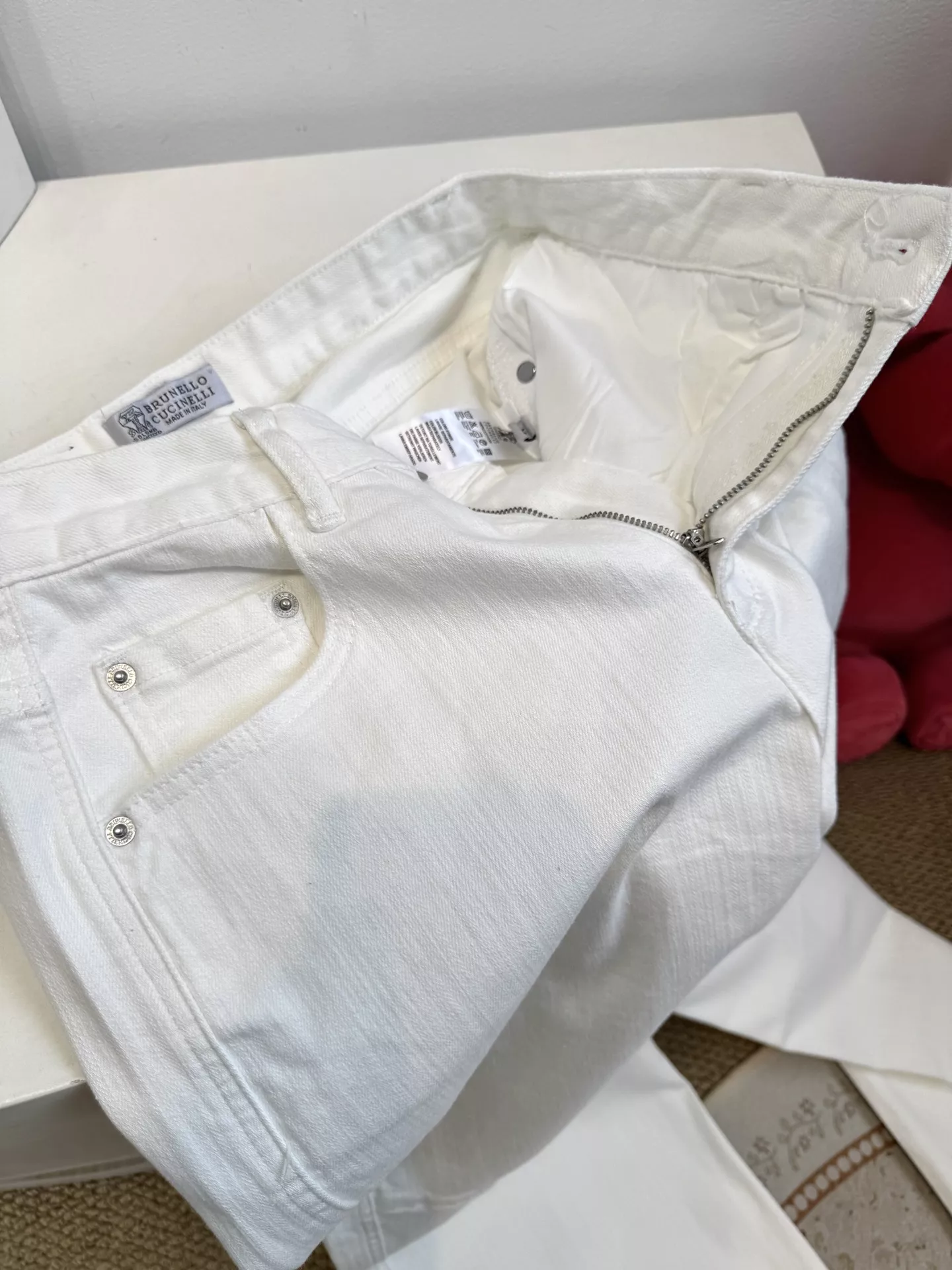 브루넬로쿠치넬리 화이트 와이드 데님 팬츠 상세 이미지 8