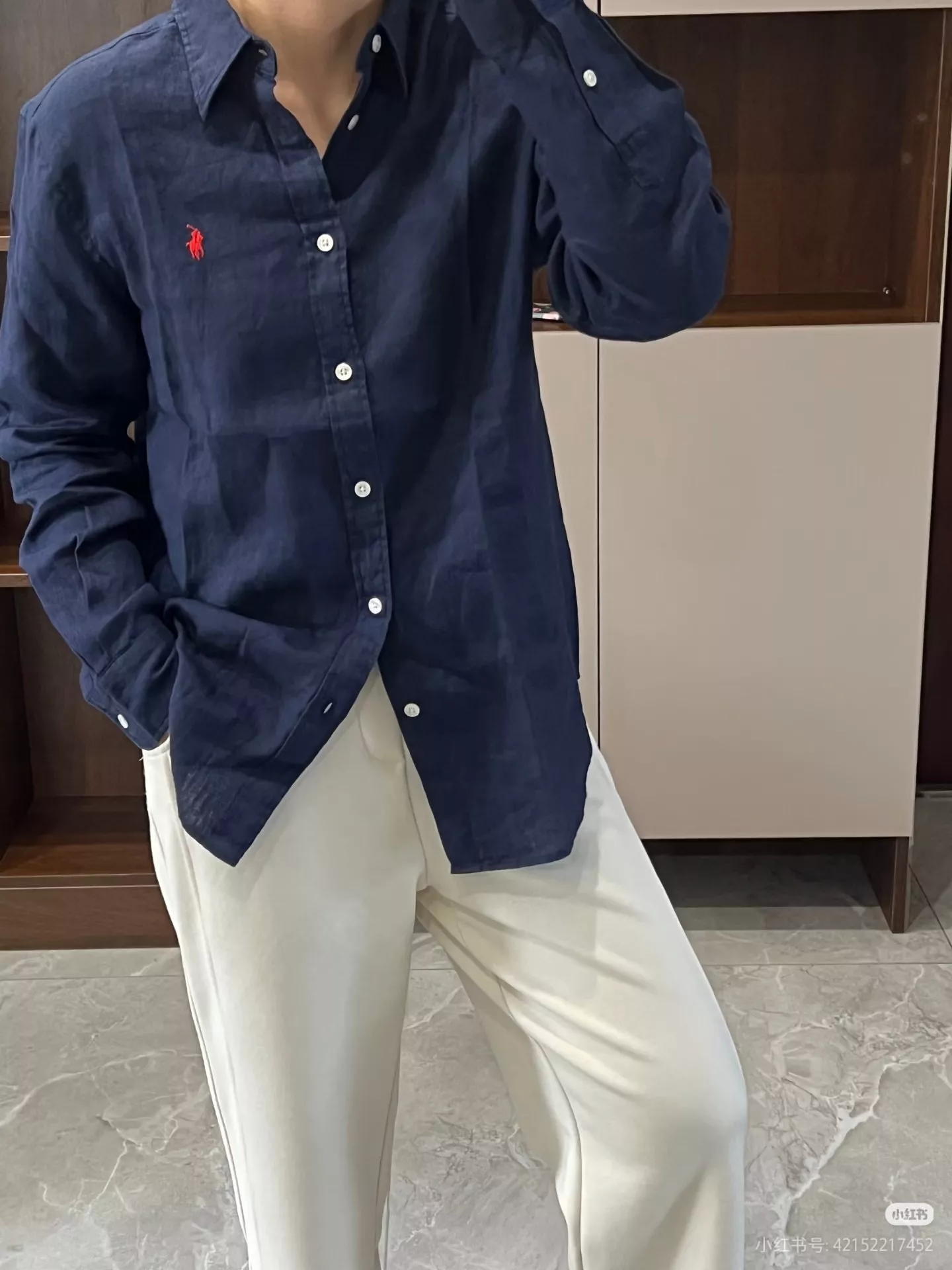 랄프로렌 리넨 자수 포인트 버튼 셔츠 상세 이미지 89