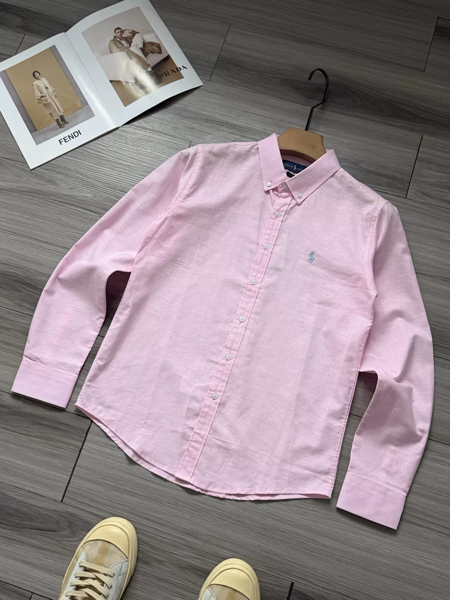 랄프로렌 리넨 자수 포인트 버튼 셔츠 상세 이미지 3