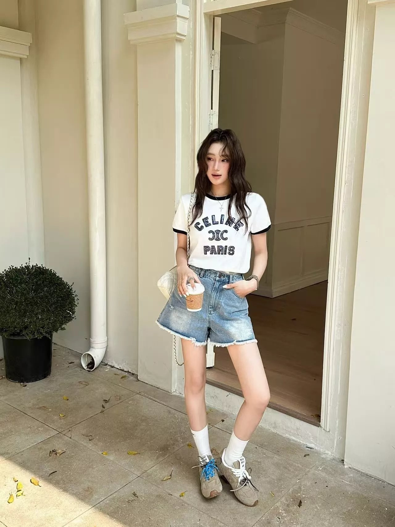 셀린느 스팽글 로고 포인트 반팔 상의 상세 이미지 20