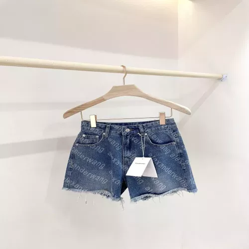 알렉산더왕 레터링 프린트 워싱 데님 쇼츠