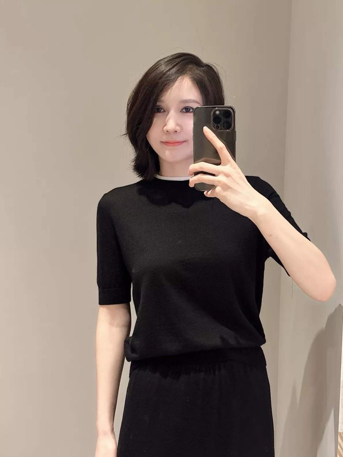 에르도스 레이어드 느낌의 반소매 니트 탑 상세 이미지 36
