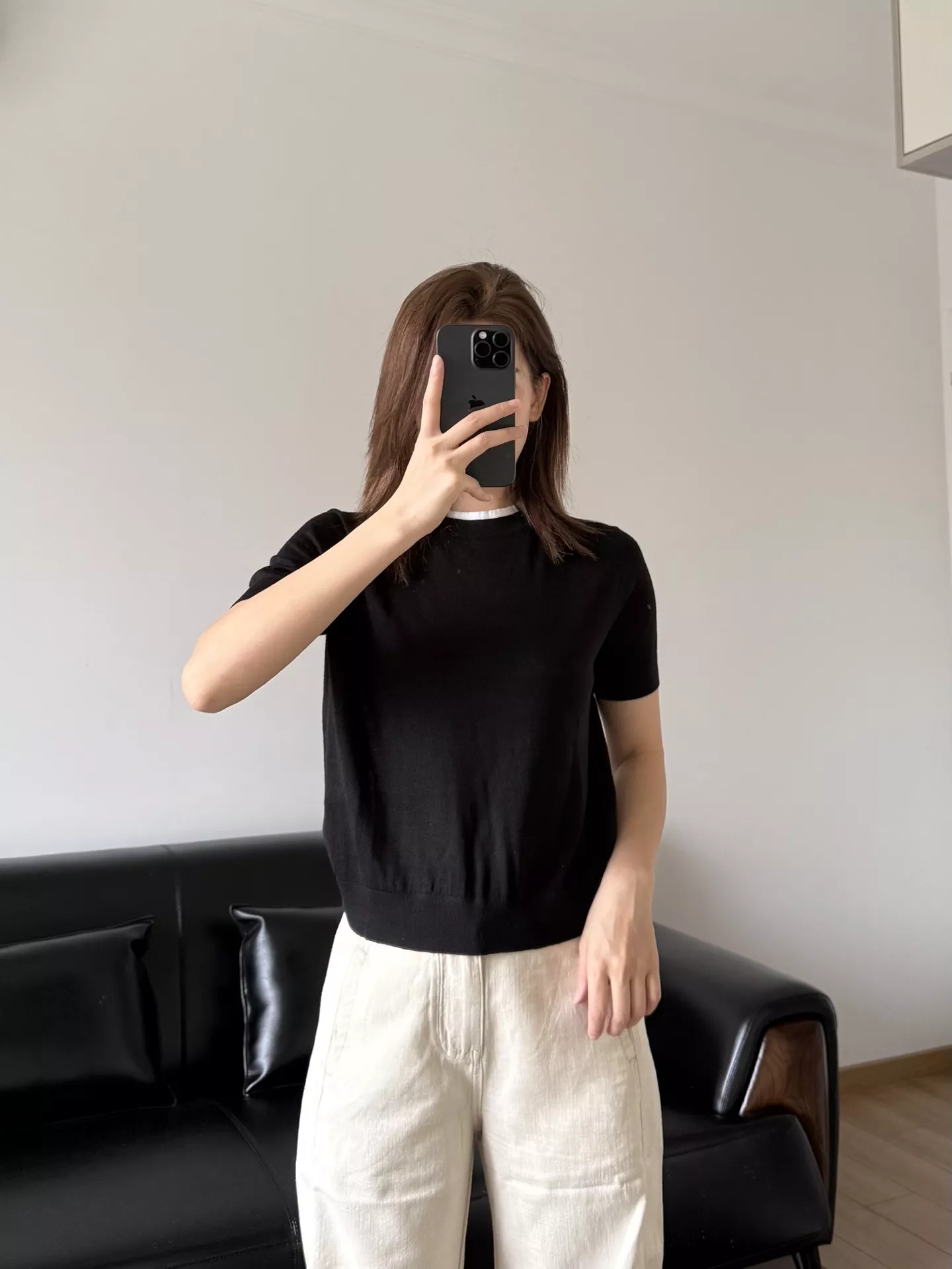 에르도스 레이어드 느낌의 반소매 니트 탑 상세 이미지 35