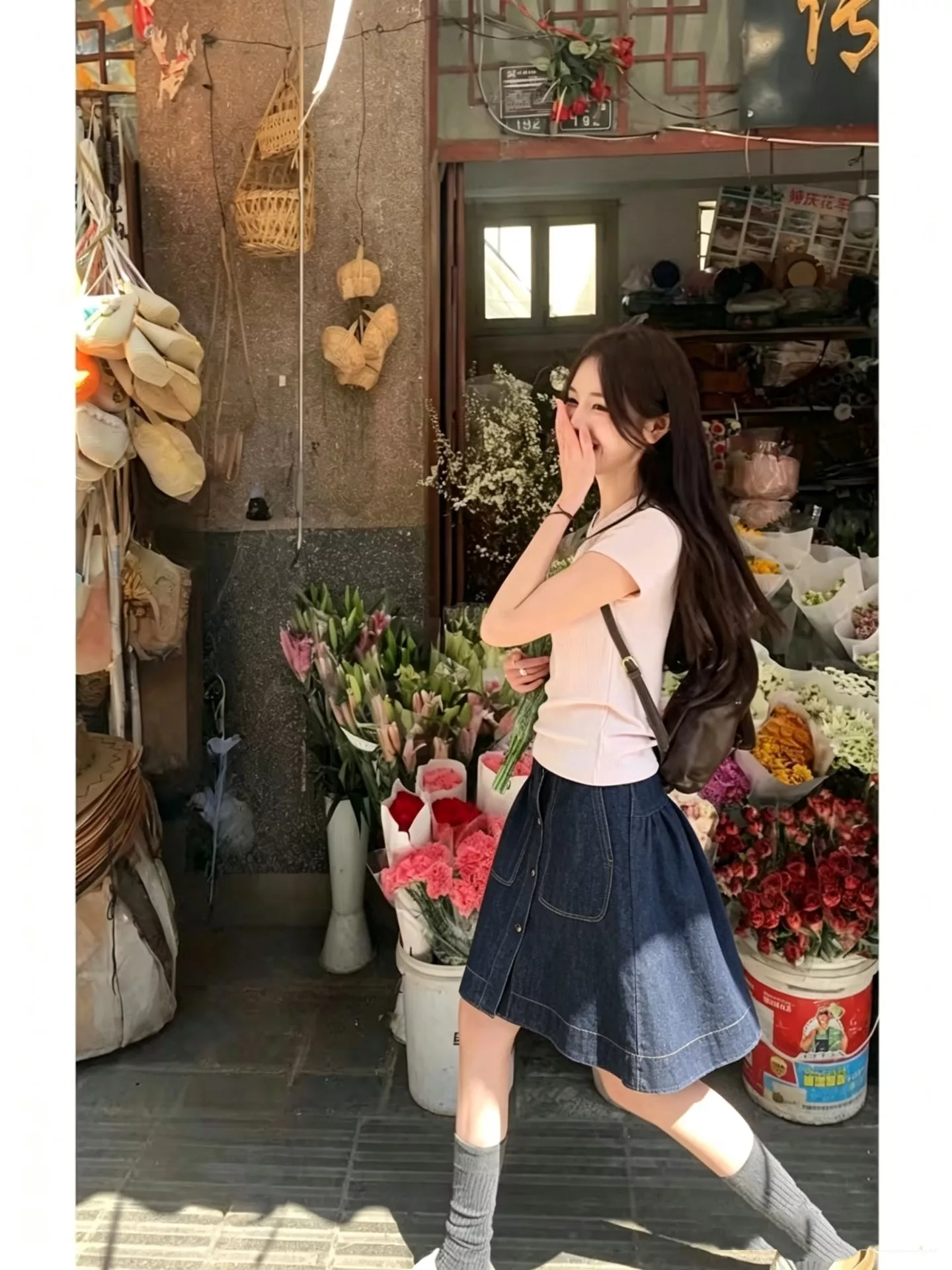 몽클레어 데님 무드 플레어 스커트 상세 이미지 15