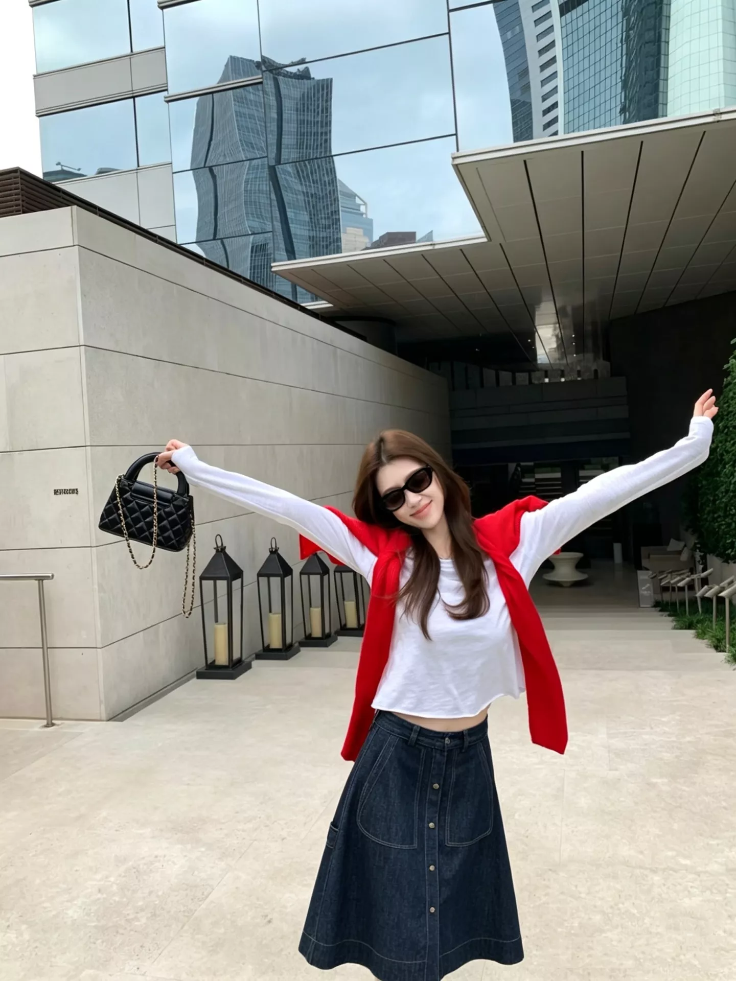 몽클레어 데님 무드 플레어 스커트 상세 이미지 14