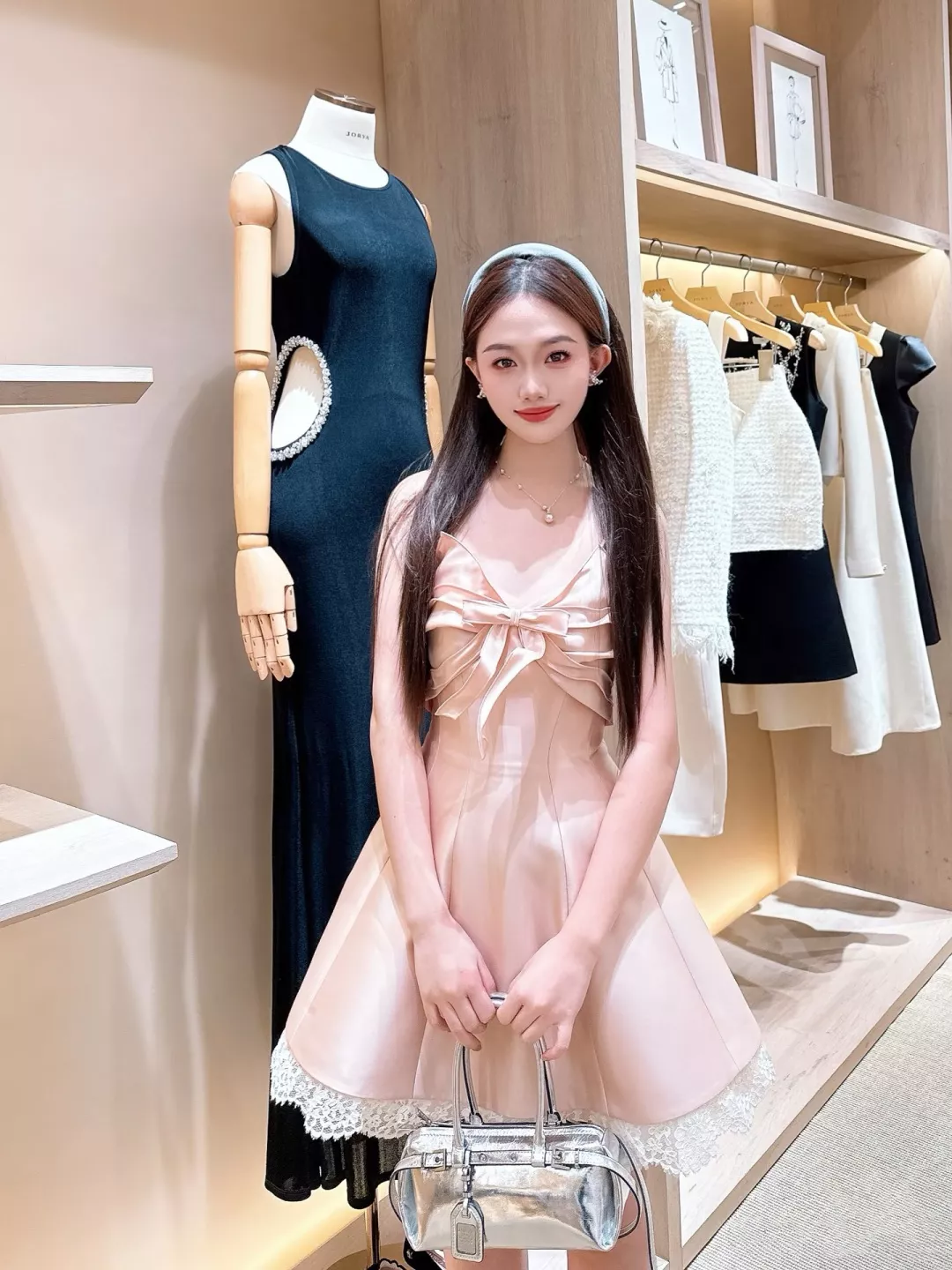디올 리본 포인트 슬리브리스 드레스 상세 이미지 36