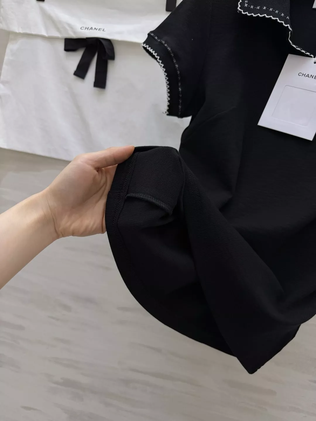 샤넬 빈티지 자수 폴로 탑 상세 이미지 19