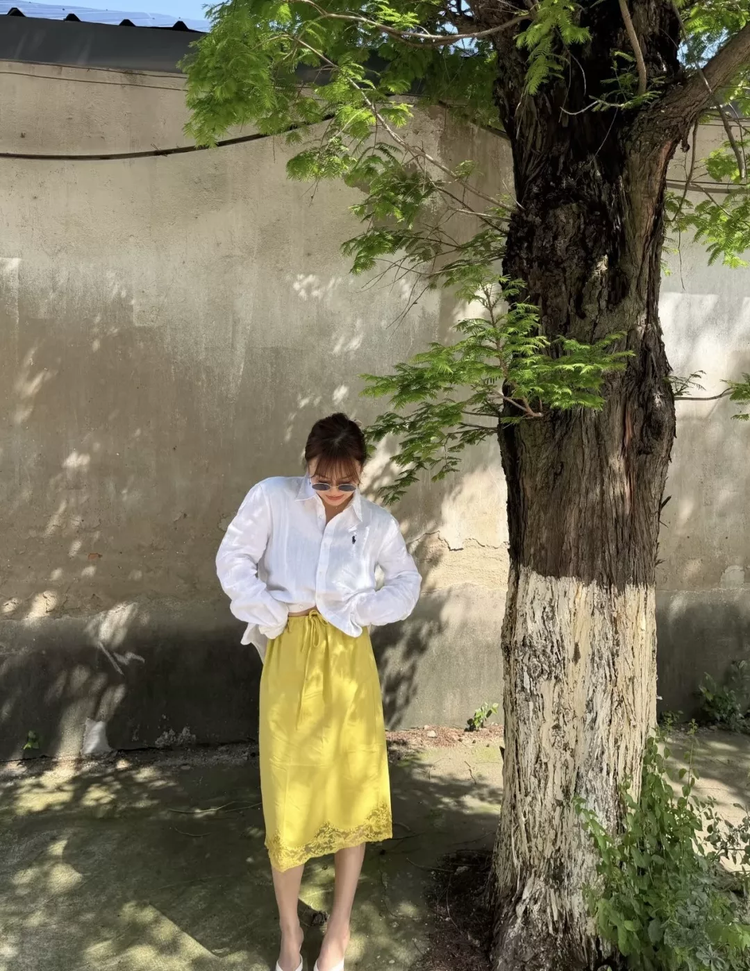 입생로랑 레이스 밑단 포인트 A라인 스커트 상세 이미지 32