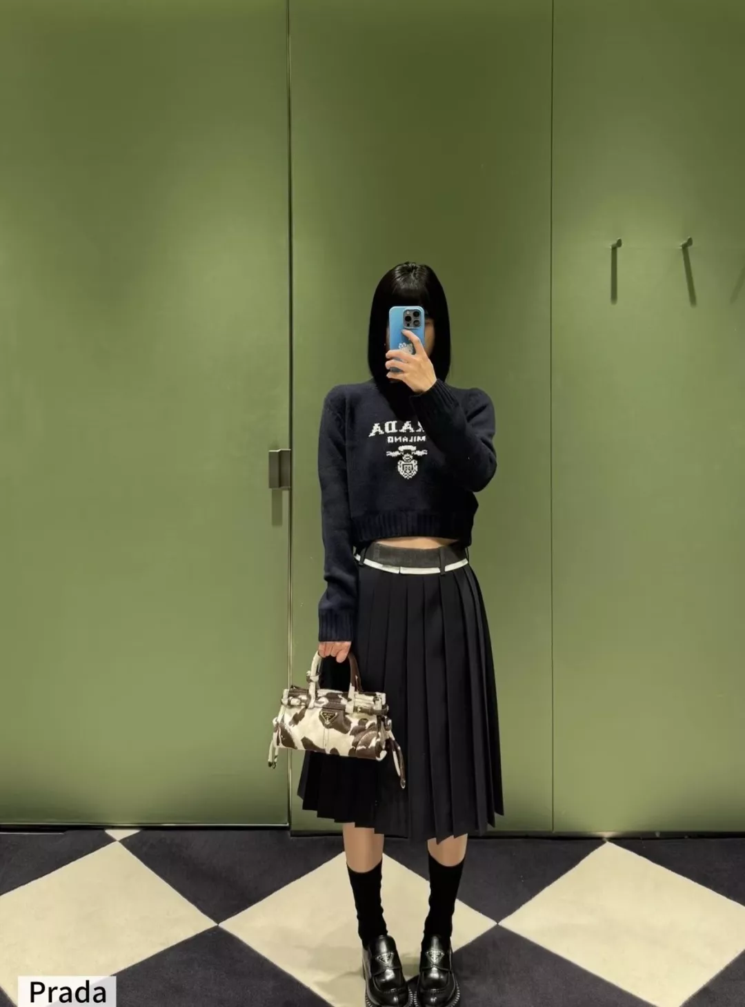 프라다 플리츠 A라인 스커트 상세 이미지 12