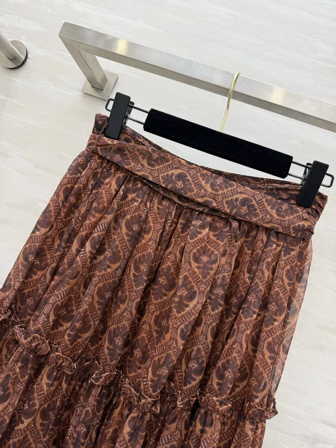 짐머만 빈티지 브라운 프린트 플레어 스커트 상세 이미지 8