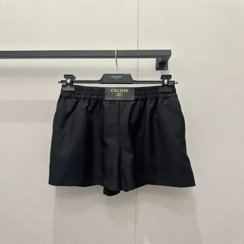 셀린느 트리오페 가죽 라벨 울 쇼츠