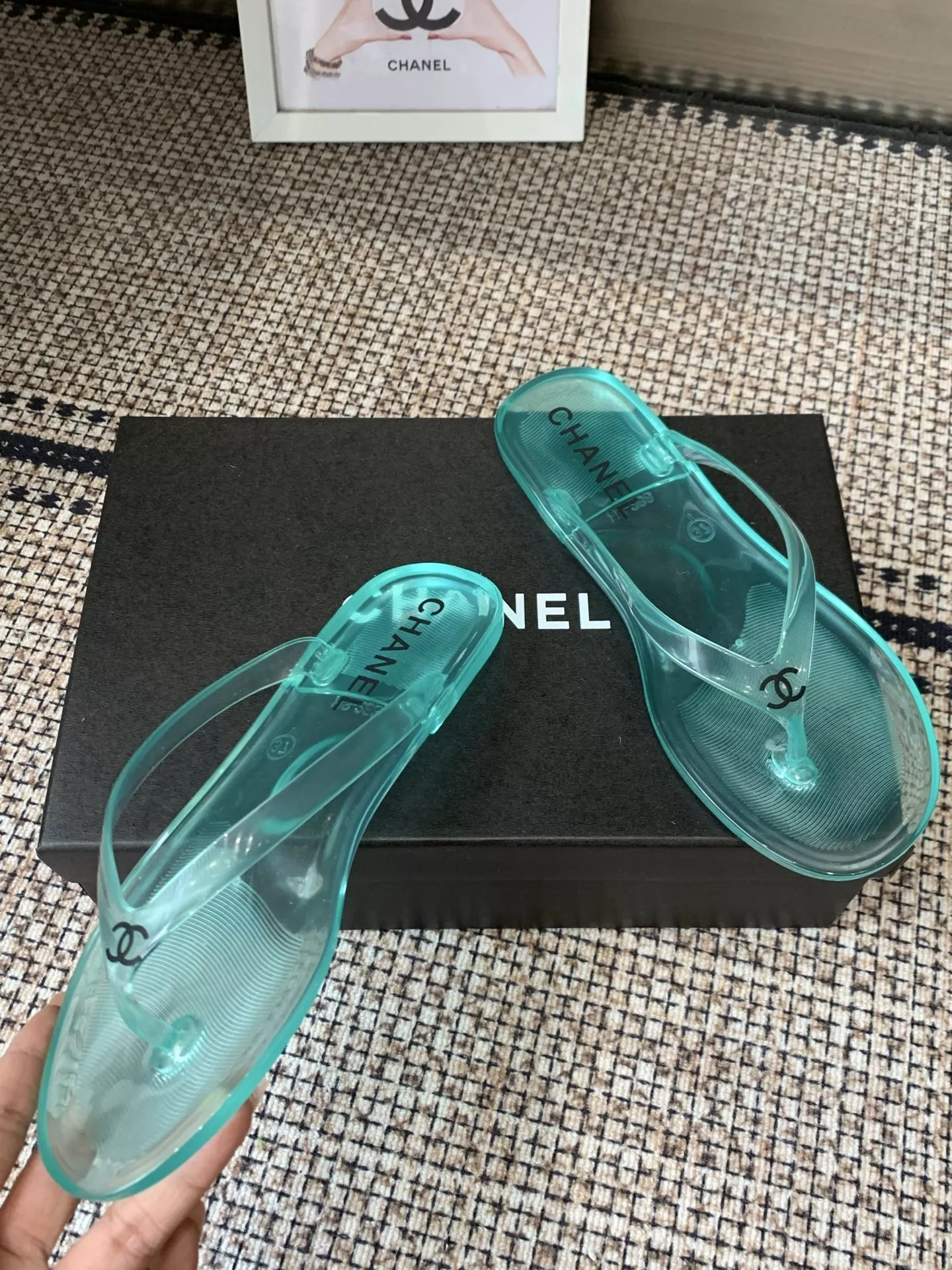 샤넬 크리스탈 젤리 장식 샌들 상세 이미지 3