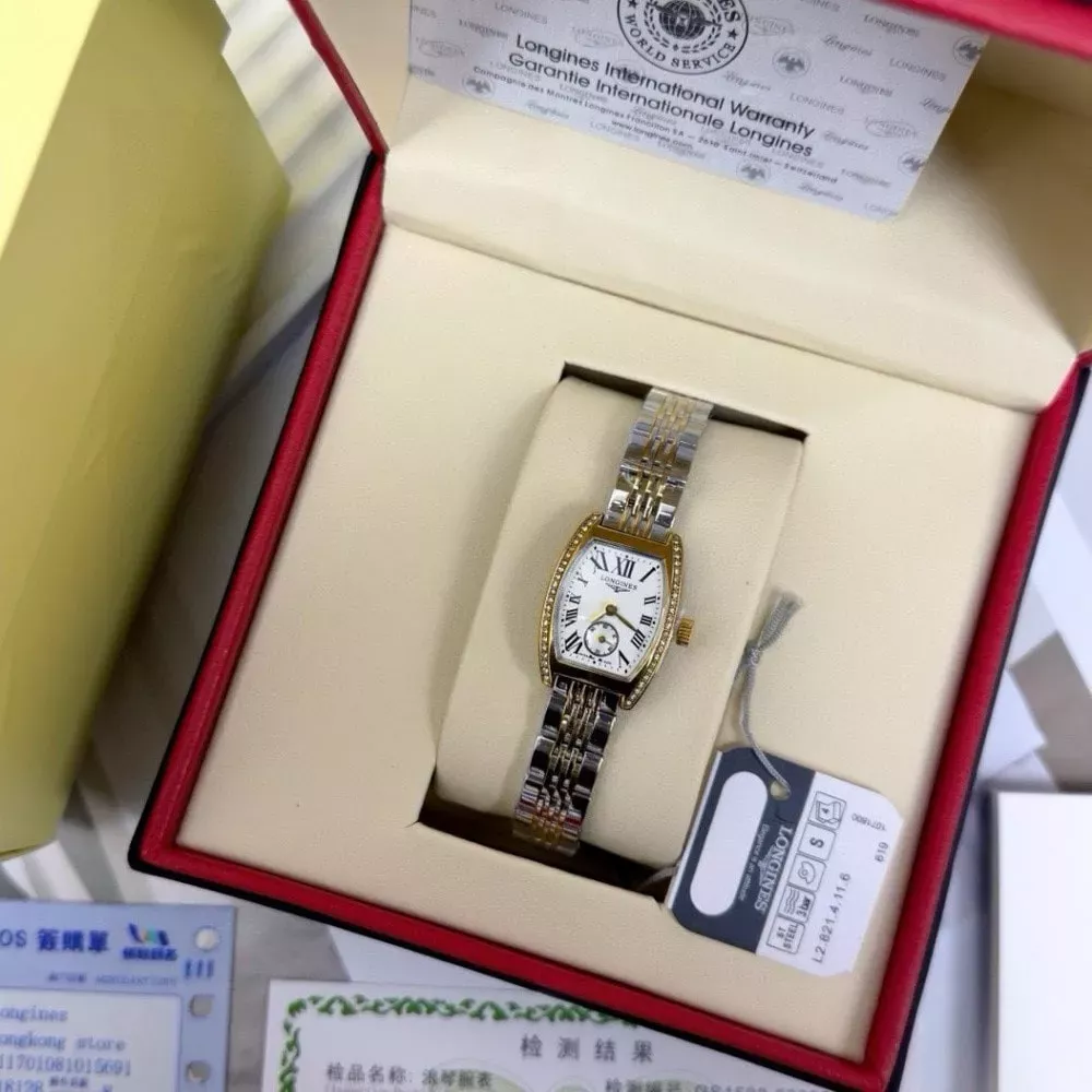 론진 클래식 배럴형 콤비 손목시계