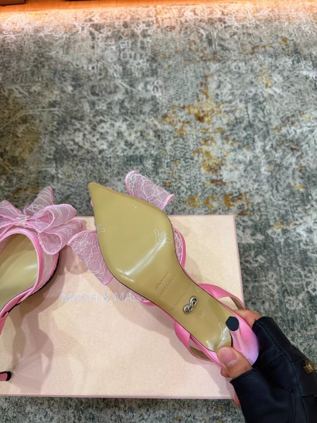 마흐앤마흐 레이스 디테일 슬링백 슈즈 상세 이미지 6