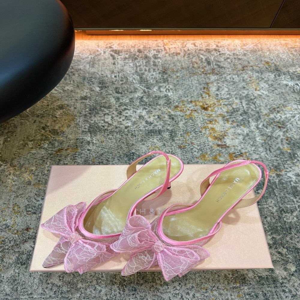 마흐앤마흐 레이스 디테일 슬링백 슈즈