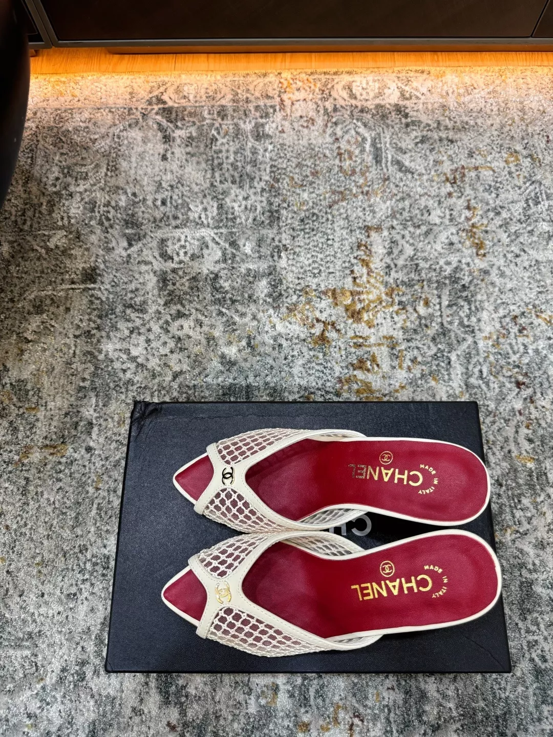샤넬 메쉬 오픈토 뮬 힐 상세 이미지 2