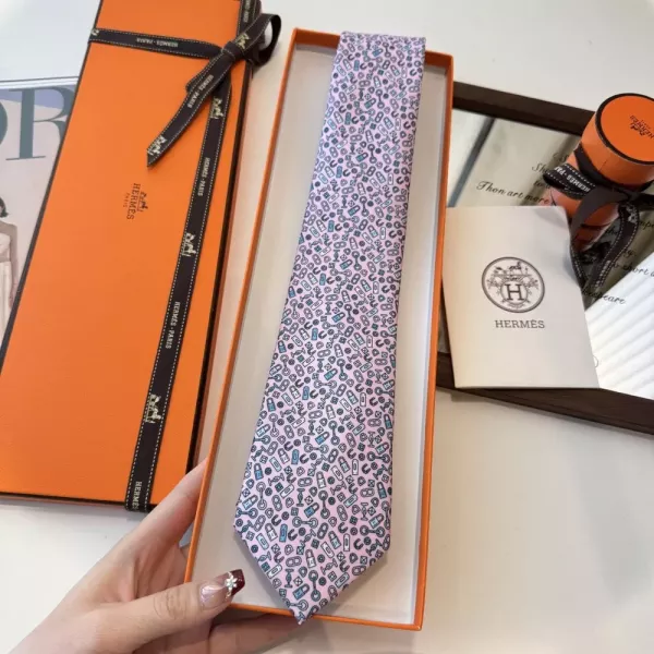에르메스 수공 봉제 트윌 실크 타이