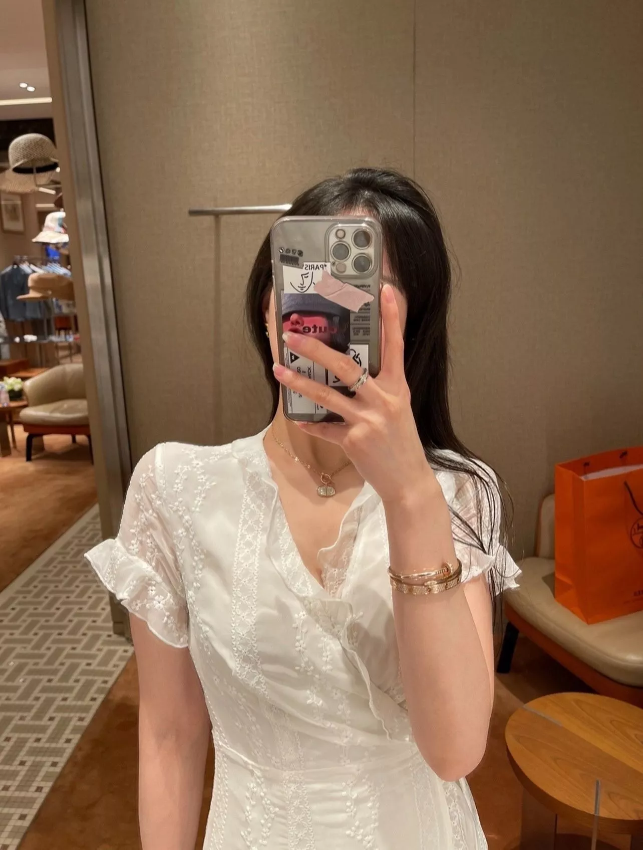 에르메스 체인 디테일 펜던트 네크리스 상세 이미지 11
