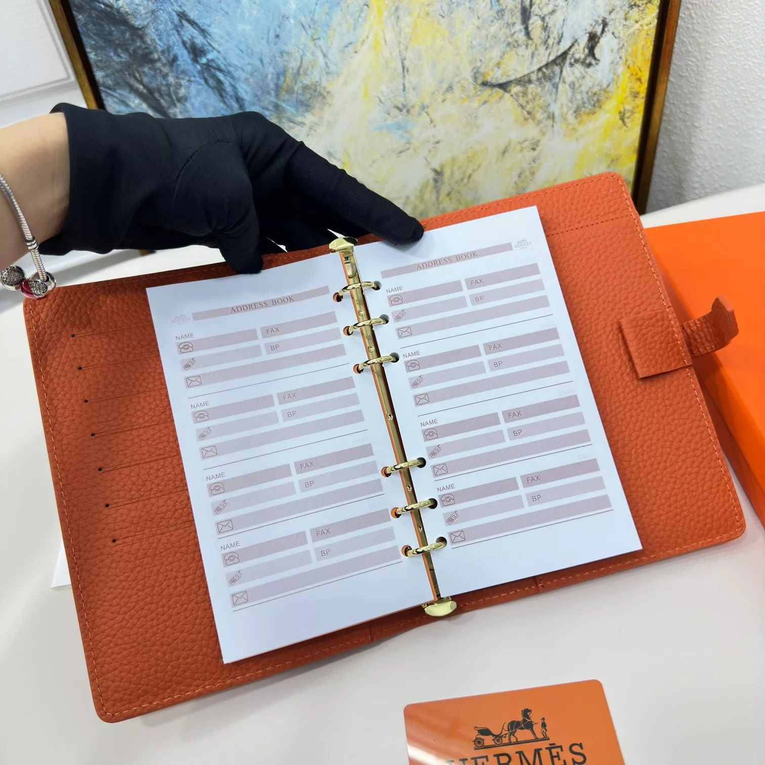 에르메스 카드 수납형 가죽 메모 커버 상세 이미지 8