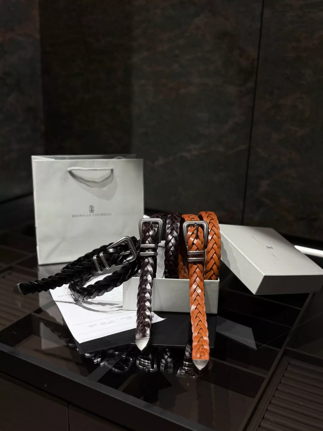 브루넬로쿠치넬리 클래식 브레이디드 레더 벨트 상세 이미지 13