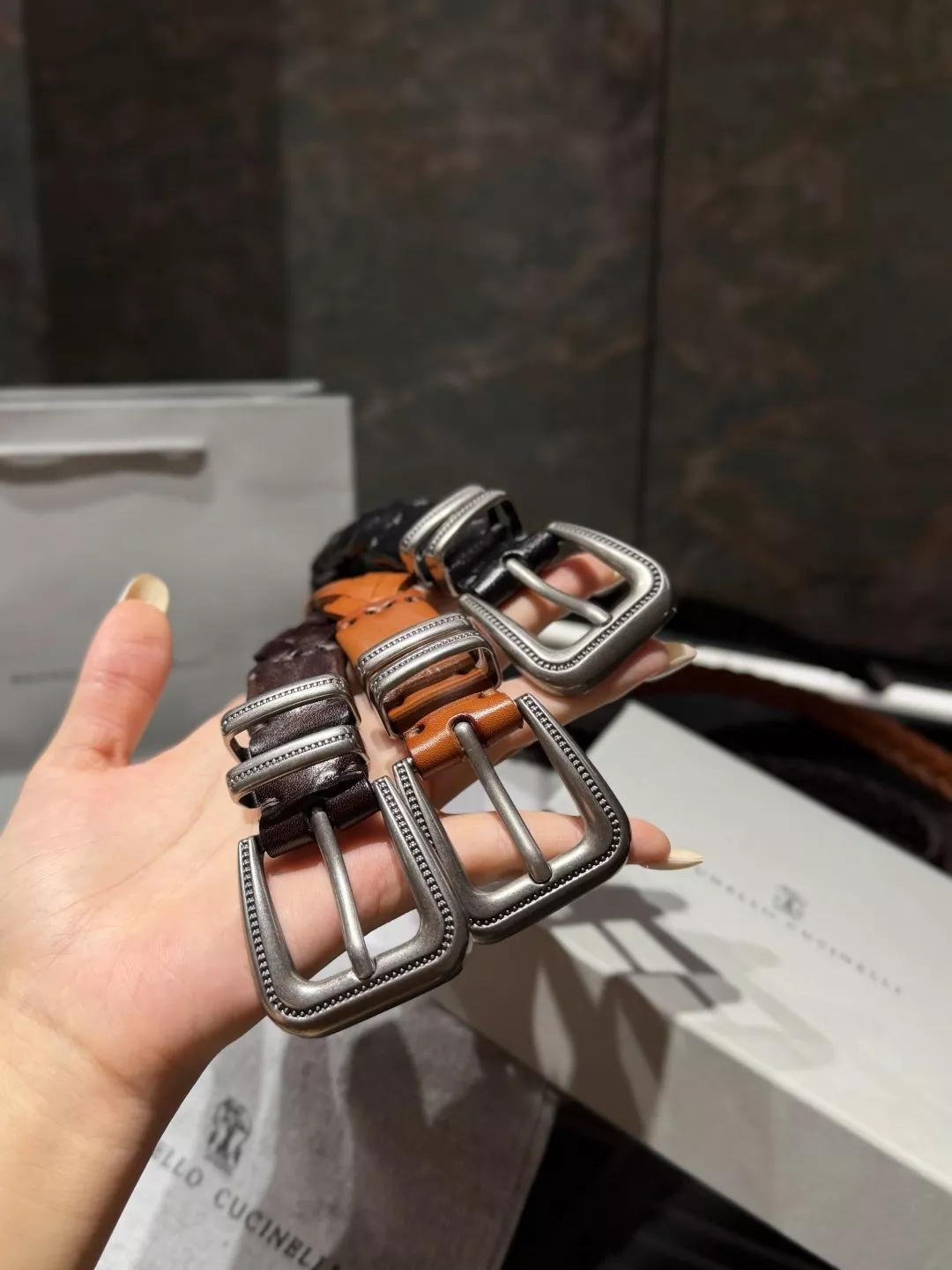 브루넬로쿠치넬리 클래식 브레이디드 레더 벨트 상세 이미지 57