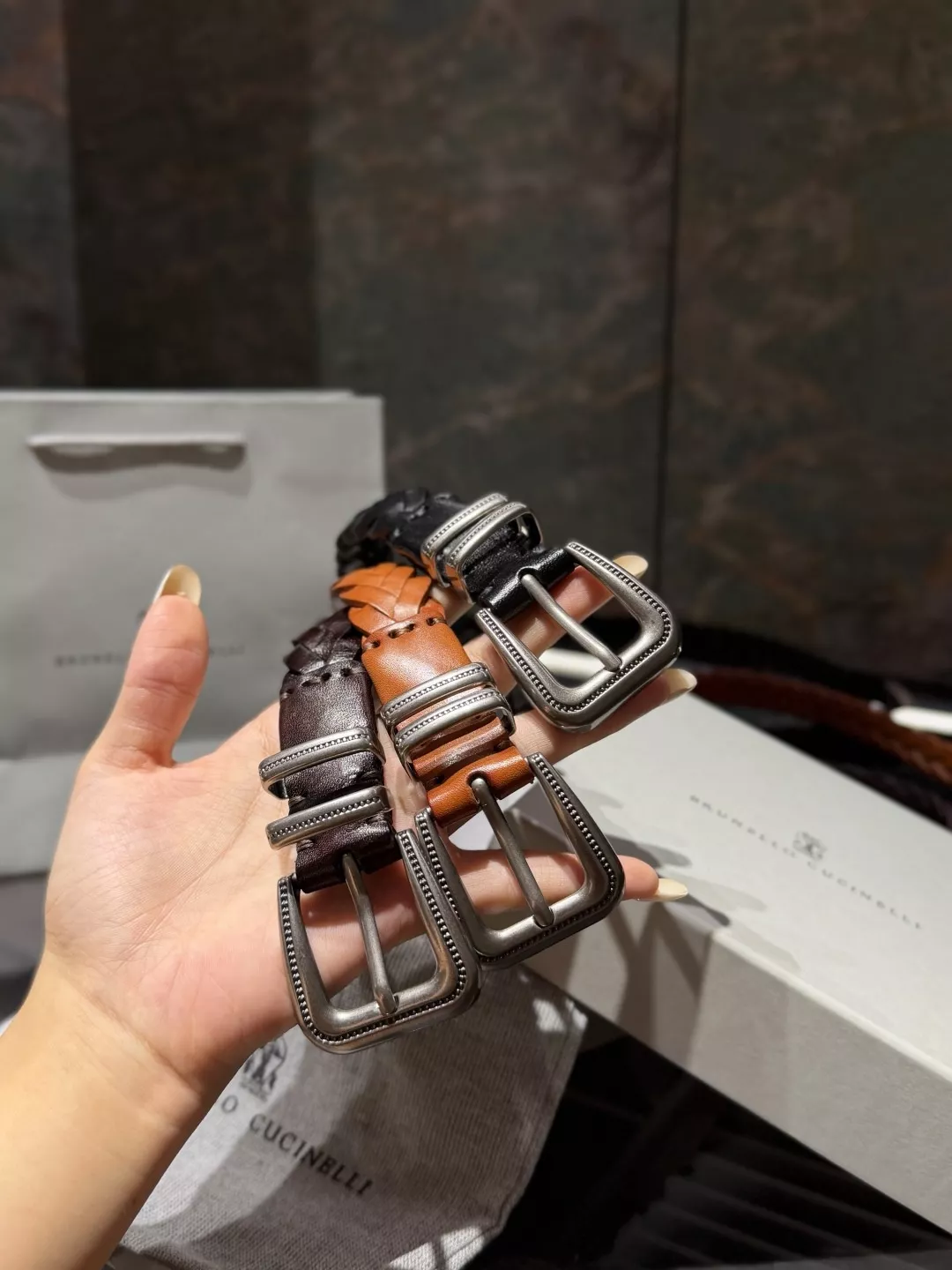 브루넬로쿠치넬리 클래식 브레이디드 레더 벨트 상세 이미지 56