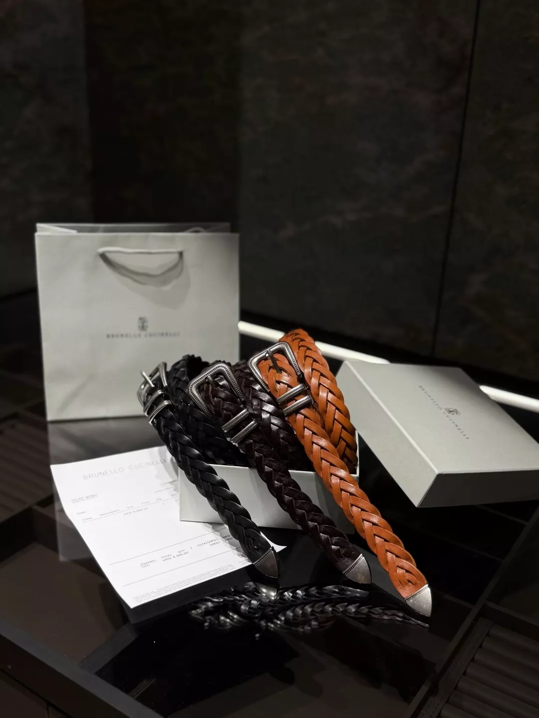 브루넬로쿠치넬리 클래식 브레이디드 레더 벨트 상세 이미지 12