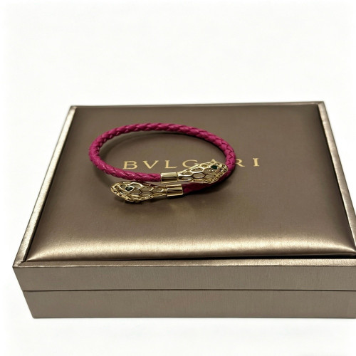 불가리 빈티지 무드의 가죽 체인 팔찌