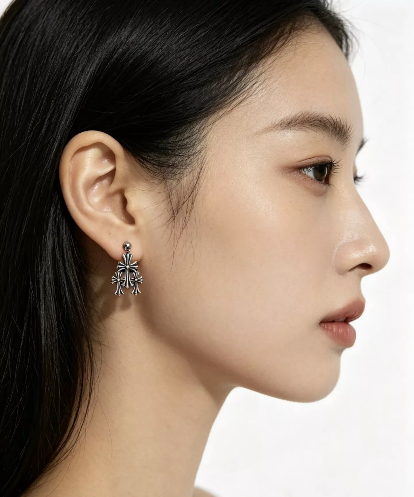 크롬하츠 입체 크로스 포인트 이어링 상세 이미지 8